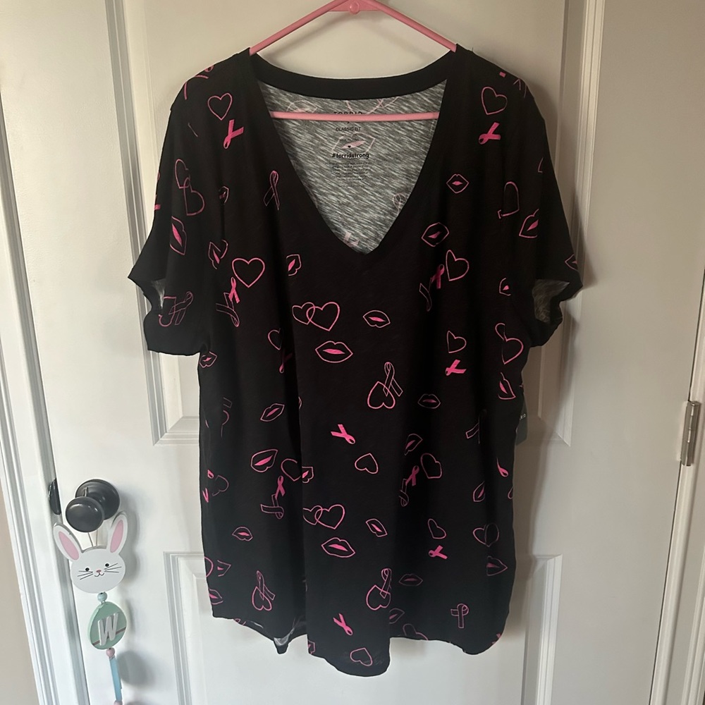 Torrid breast cancer awareness 3x new  girlfriend jersey signature V-neck